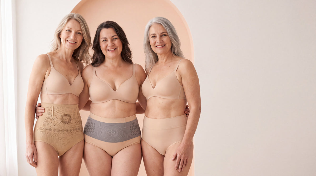 Drei Frauen zusammen im Studio, in HighFitPro, HighFitPlus und HighFitSlips